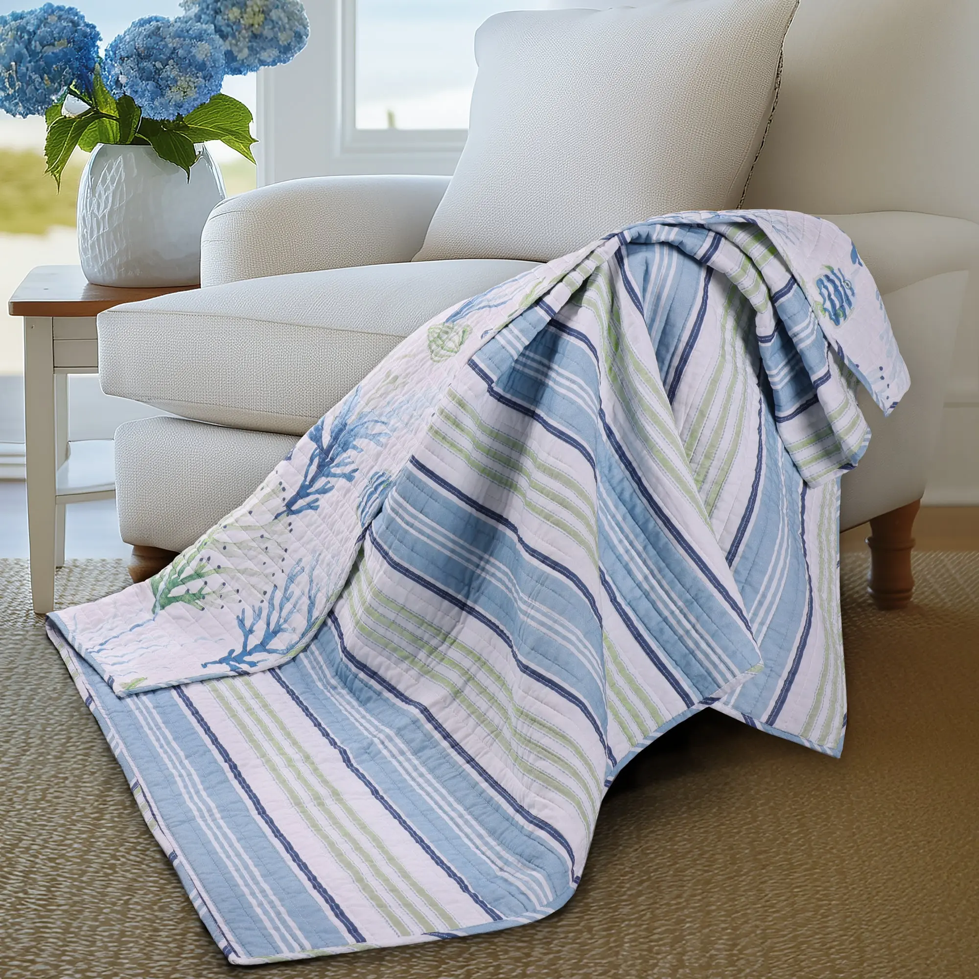 Harbor Bay Quilted Throw