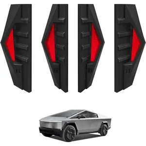 4PCS Door Handles Anti-Fingerprint Fit for Tesla Cybertruck 2025 2024 Fingerprint Resistant Door Handles Silicone Black Set of 4