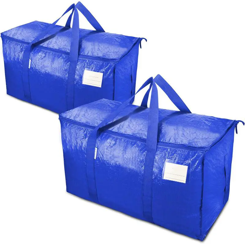 6-Pack Extra Large Heavy-Duty Polypropylene Zipper Handle Storage Bags, Eco-Friendly Economical Lightweight Space Savers for Moving, Home & Laundry Organizer Totes, Garage & Attic Storage Solutions