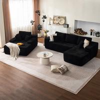 Black Corduroy Right Chaise+Sofa Bed