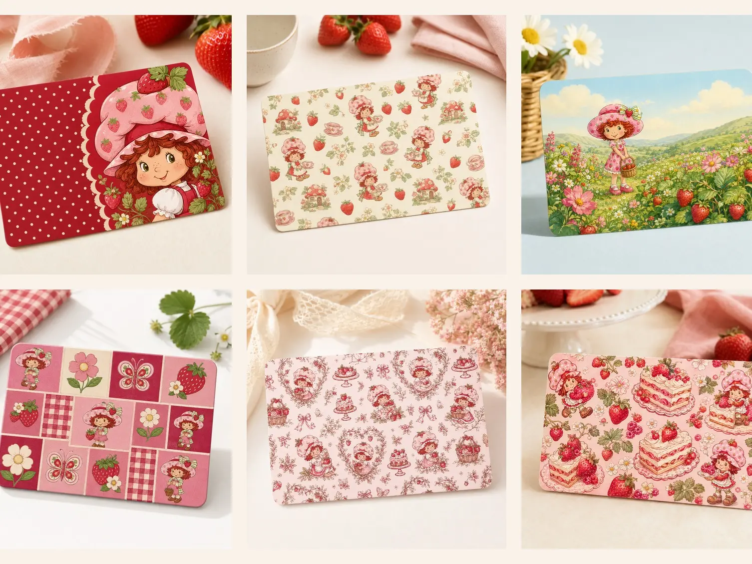 Strawberry Cottage Credit Card Skin Sticker | Vintage Berry Girl Debit Card Decal Cottagecore Gift