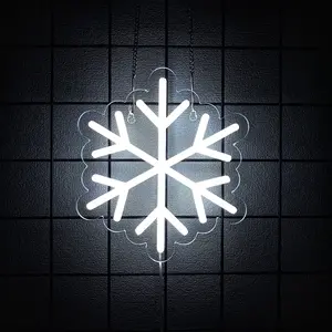 Snowflake Neon Sign - USB-Powered LED Winter Neon Light, Perfect for Window Decorations, Christmas Trees, Parties, and Living Room Decor, Also Makes an Ideal Gift