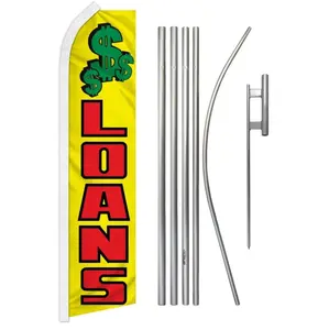 Polyester Large-Size Advertising Flag & Steel-Aluminium Pole Complete Kit, Outdoor Display Backdrop Banner for Home & Festive Party Supplies