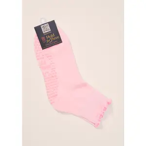 Bubblegum Pink Grip Socks