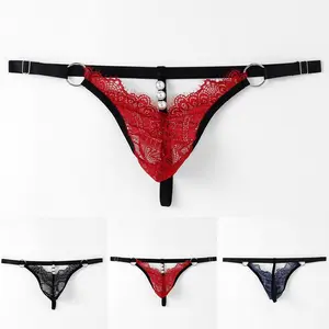 Men's See through Lace G String Thongs Underwear Briefs T Back Lingerie