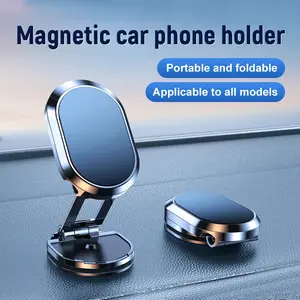 720 Rotate Metal Magnetic Car Phone Holder Foldable Universal Mobile Phone Stand Air Vent Magnet Mount GPS