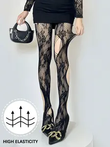 Sexy Asymmetrical Hole Stockings, High Stretch Mesh Silk, Boho Style, Fitted Design, Women's Fashion Accessories