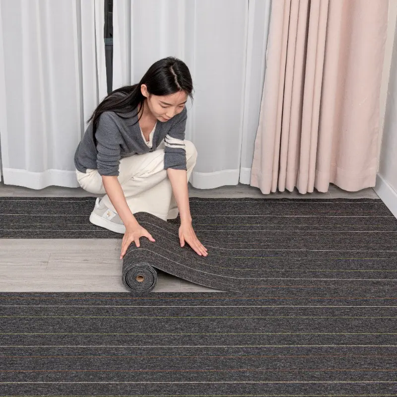 Self-Adhesive Carpet Floor Mat DIY Non-Slip Cat Litter Pad, Cuttable Entryway Rug, Non Slip Rugs, Office Cement Flat Self-Stick Flooring