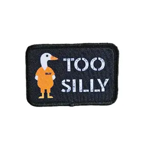 Silly goose was too silly prison meme funny 2"x3" morale patch with hook and loop backing