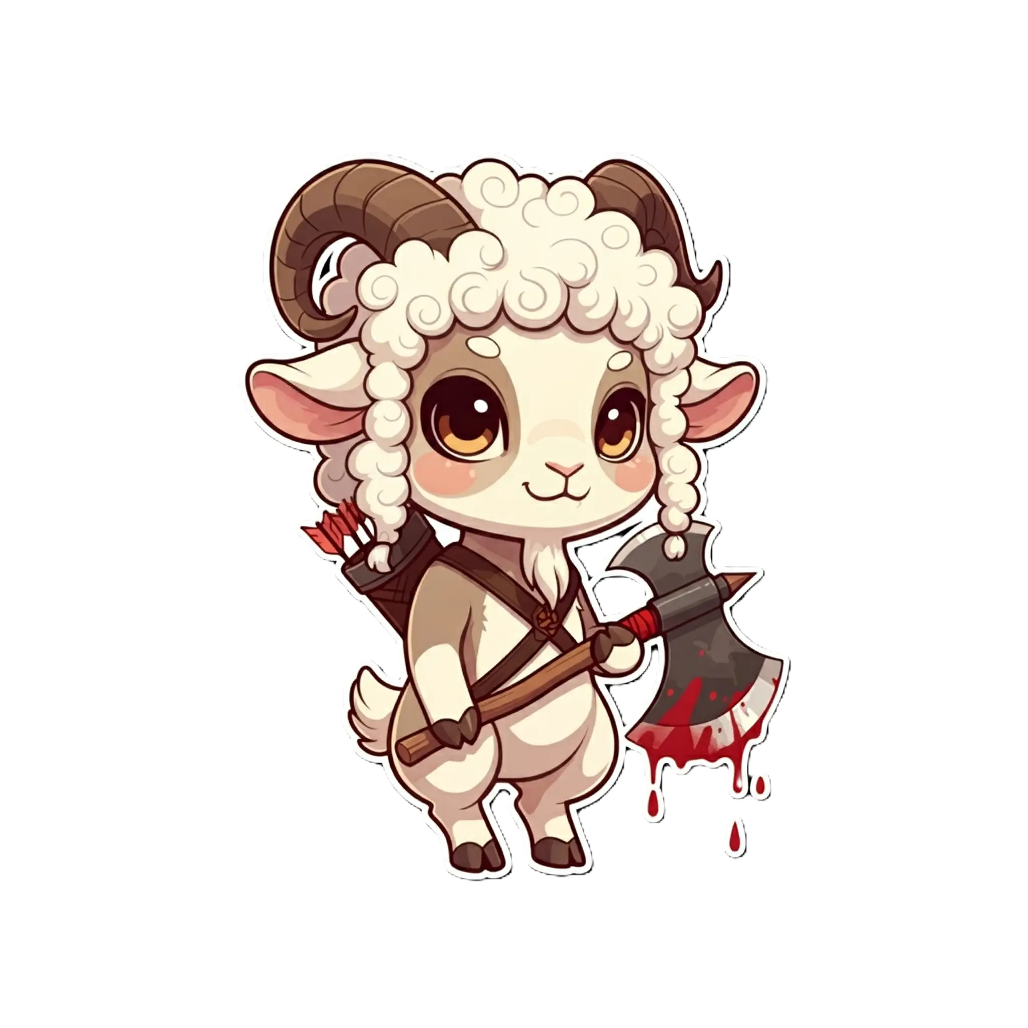 An Adorable Gorehorn Goat 6 Sticker.
