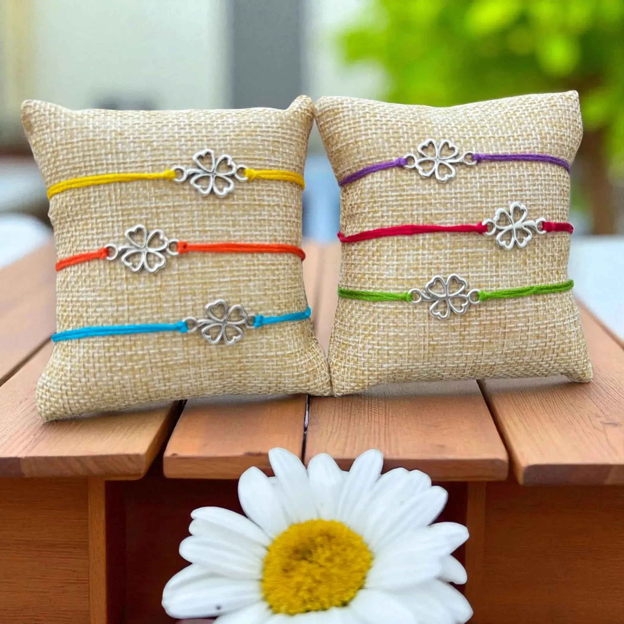 Cherished Clover Leaf Rakhi Bracelet | Handcrafted Raksha Bandhan Gift for Brother | Unique Festival Thread | Celebrate Eternal Bond