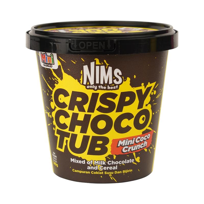 NIMS Crispy Choco Tub - Mixed Strawberry & Best Flavor Chocolate Cereal for Crunchy Snacks & Dessert Cooky Biscuit Cookie Enjoy Satisfying