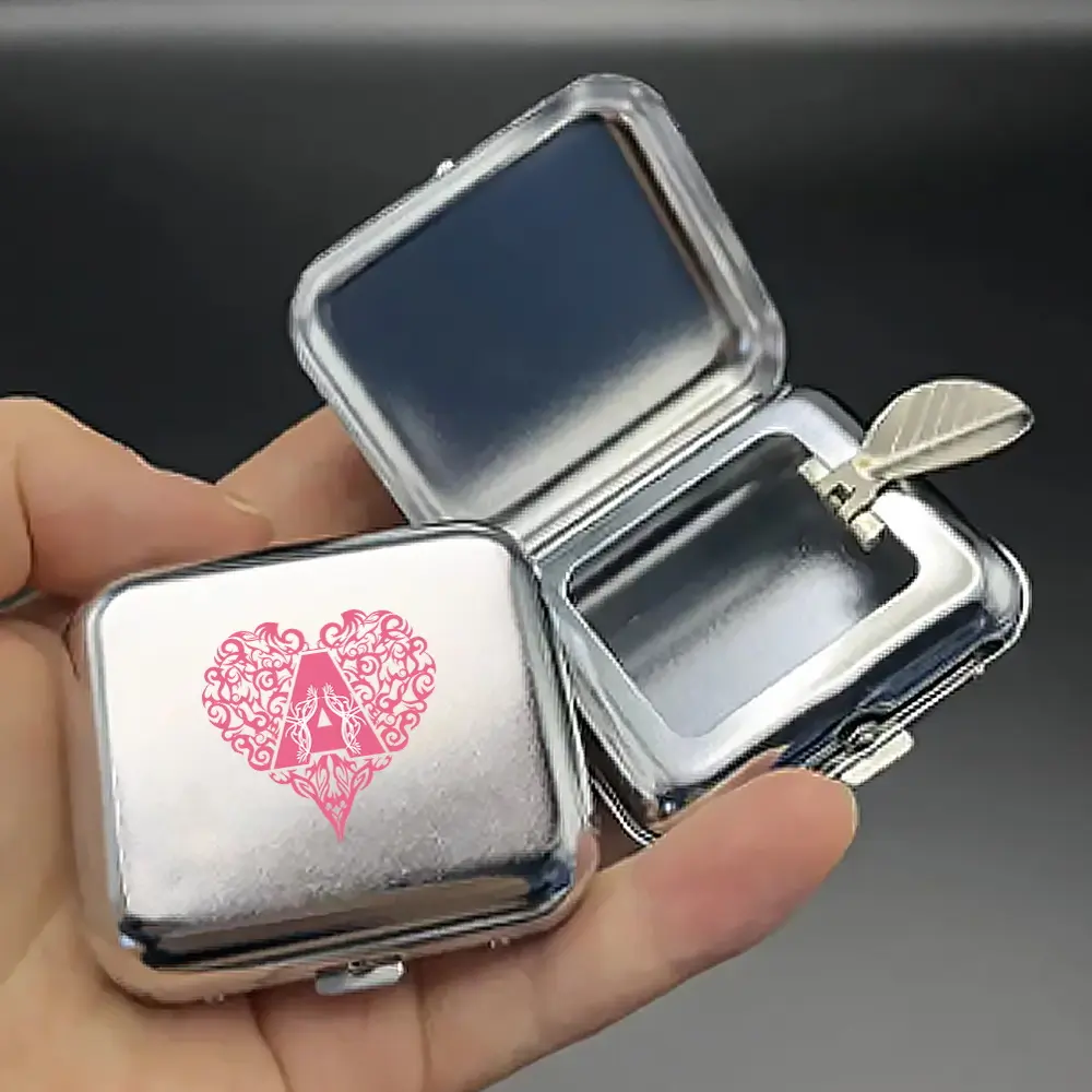 Stainless Steel Car Ashtray - Mini Portable with Lid & Holder | Easy to Clean for Indoor/Outdoor Use | 26 Letters & Heart-shaped Pattern Options | Ideal for Smokers, Gifts for Halloween, Desktop Decoration Ornament Style Ornament
