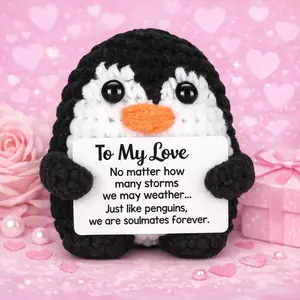 Gifts for Him Her Boyfriend Girlfriend Birthday Christmas, To My Love Handmade Crochet Penguin, Wedding Anniversary Valentines Gift for Women Men, Romantic I Love You Gift for Couples Wife Husband