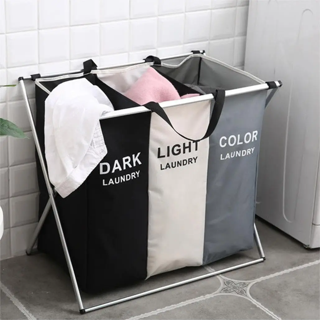 Multi-grid Foldable Sorting Laundry Basket, Suitable for Family, Dormitory, Multi-color Laundry Storage