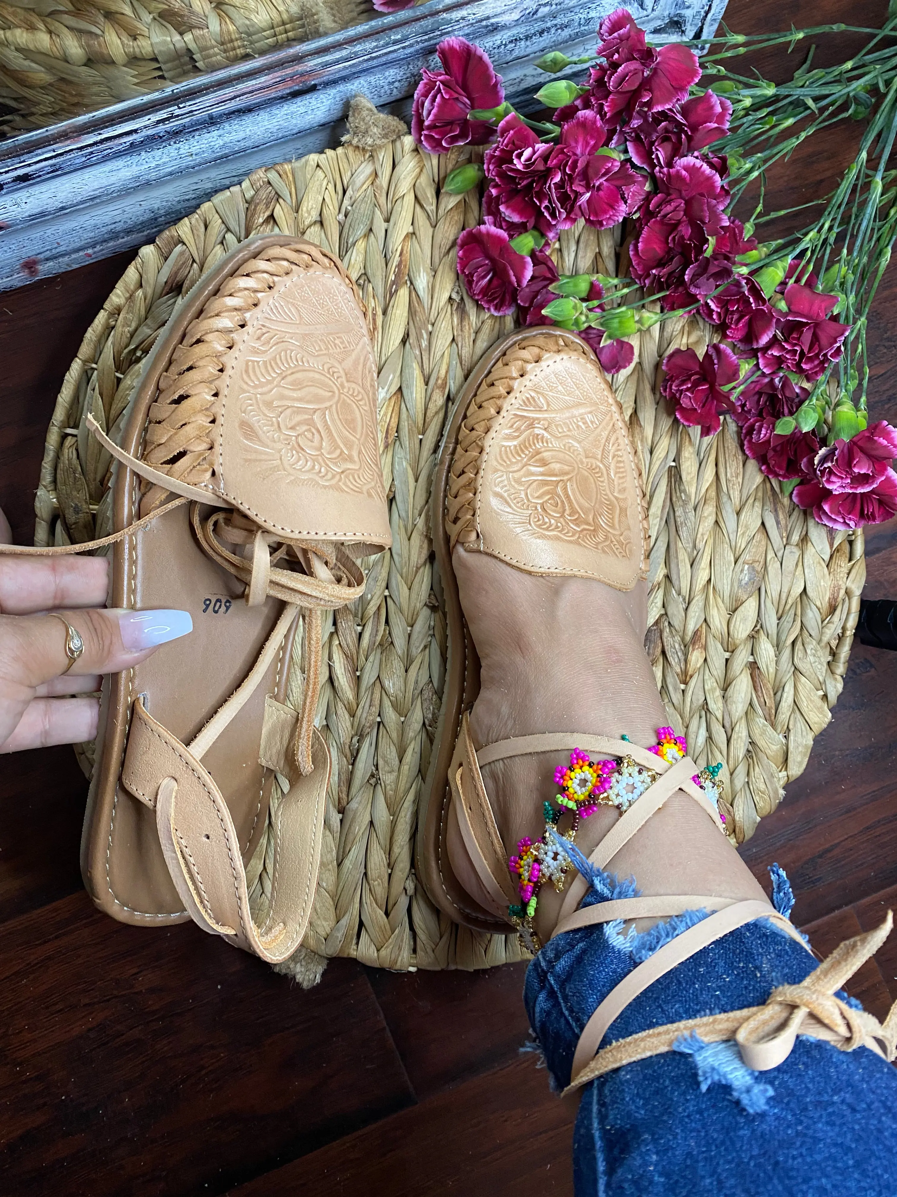 Perla Lace Up Nude