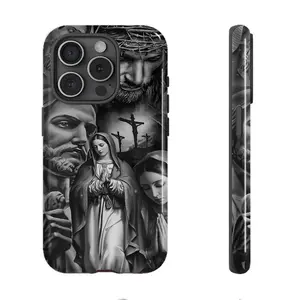 Heavenly Sound! Retro Pattern Phone Case - Cross-Religious Dialogue Design, Suitable for iPhone 17/16/15, Shockproof, 14/13/12/11Xs Pro Max Plus, 17 AIR, Shockproof Protective Case, Stylish Soft TPU, 2-in-1 Design, Durable Phone Case 86X-L0214