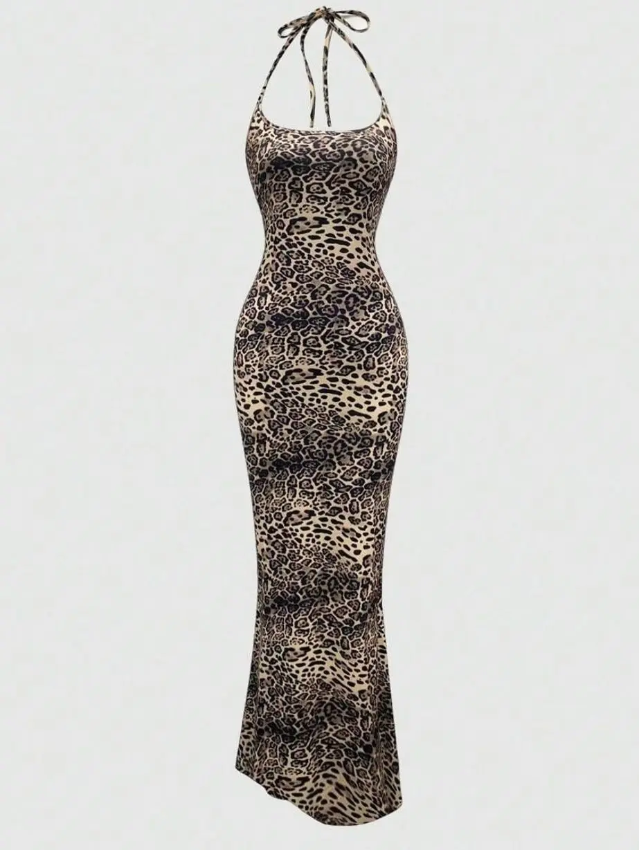 leopard bodycon maxi dress Leopard Print Maxi Dress main image 0