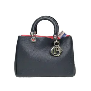 Pre-owned Dior leather Tote Bags VIP Small Size 32, Blue, C, Silver Buckles, 2016