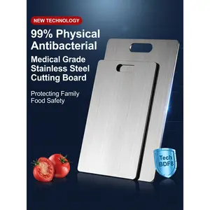 304 Thickened Stainless Steel Anti-Mold Cutting Board!Double-Sided + Hangable + Perfect for Dough Rolling