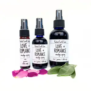 Love + Romance Smudge Spray Glass Plastic Bottle Crystals