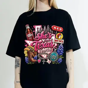 She's From Texas I Can Tell Shirt, Pink Western Designs Graphic Tee, Texas Cowgirl Shirt, Southern Girl Shirt, Texas Basketball Team Inspired Tee