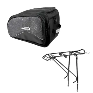 IBERA MIK Expandable Commuter Bike Bag & MIK Carrier Rack | IB-BA25-RA21
