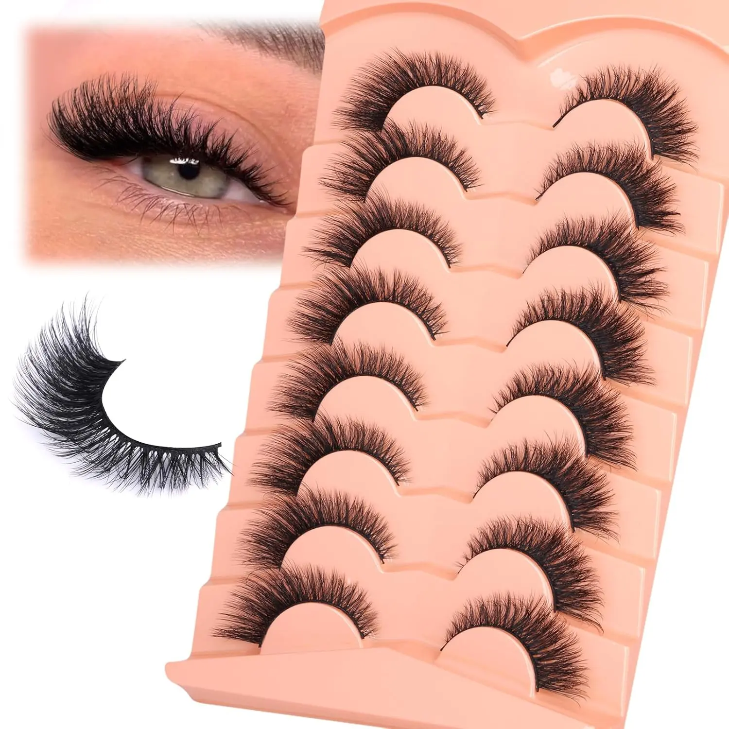ox Eye False Eyelashes Lashes Natural D-Curly Volume Fake Eyelashes Soft Handmade Lashes that Look Like Extensions Lashes Pack