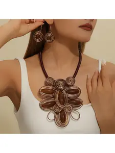 Fashion Statement Handmade Dragonfly Pendant Necklace Earrings Set Artistic Boho Jewelry for Women