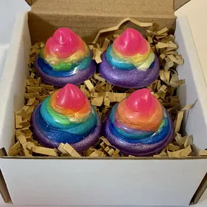 4 pack Hydrating Rainbow Unicorn Poop Soaps, Willow Tree Soap Co. Small business, locally sourced ingredients, and cruelty free! Made with Shea butter, coconut oil and mango butter for superior hydration! Body Wash Gift Comfort Skin Repair Body Care