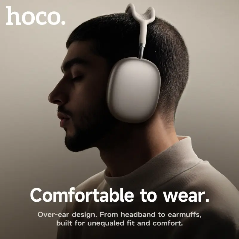 HOCO W65 New Bluetooth 5.4 Headphone Over Ear Big Earphones Hifi Audio Music Sport Gaming Headsets For Iphone Android With Mic Button Charging