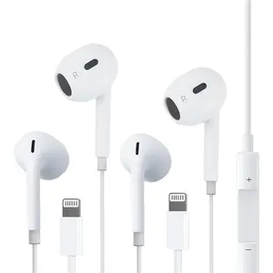 2-Pack-Earbuds for iPhone Headphones Wired with Built-in Microphone and Volume Control,Compatible with iPhone 14/13/12/11/XR/XS/X/8/7/SE/Pro/Pro Max,Support All iOS System.