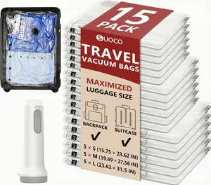 2026 Latest Vacuum Storage Bags – Ideal for Travel and Home Organization. Space-saving vacuum bags with an included electric pump; suitable for storing blankets, duvets, pillows, clothing, and more. Available in packs of 15 or 20.
