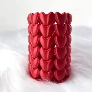 3D Printed Valentine's Day Heart Pen Holder – Unique Gift Idea, Desk Organizer, Romantic Office Accessory