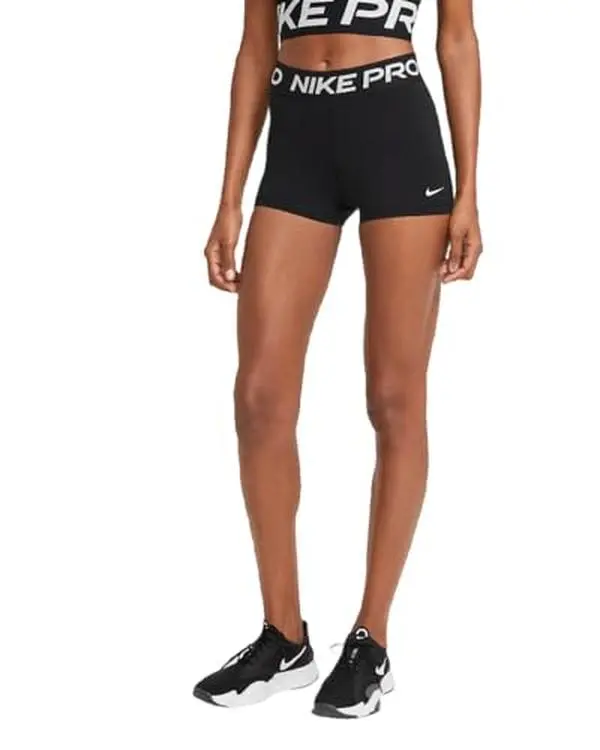Nike Women's Pro 3" Training Shorts (XX-Large, Black White)