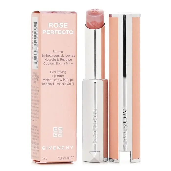 Givenchy Rose Perfecto Lip Balm - #110, Infused with Sunflower Wax, Hyaluronic Acid, Shea, and Beeswax, Radiant, Moisture