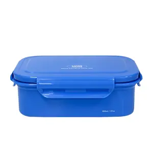 KeeperTen Microwave Safe Stainless Steel Food Storage Container(OCEAN BLUE, 27 oz / 800mL) Leakproof Bento Lunch Box, Dishwasher & Freezer Safe, BPA-Free, Odor Resistant, Reheat or Store Meals On-the-Go