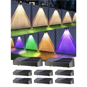 Brizled Solar Fence Lights Outdoor 8 Pack 16 Pack 11 Modes Warm White Cool White RGB Color Changing IP65 Waterproof for Halloween Railing Wall Fence Upgraded Double Optical Lens Design 100 Lumens Bright Fence Solar Lights