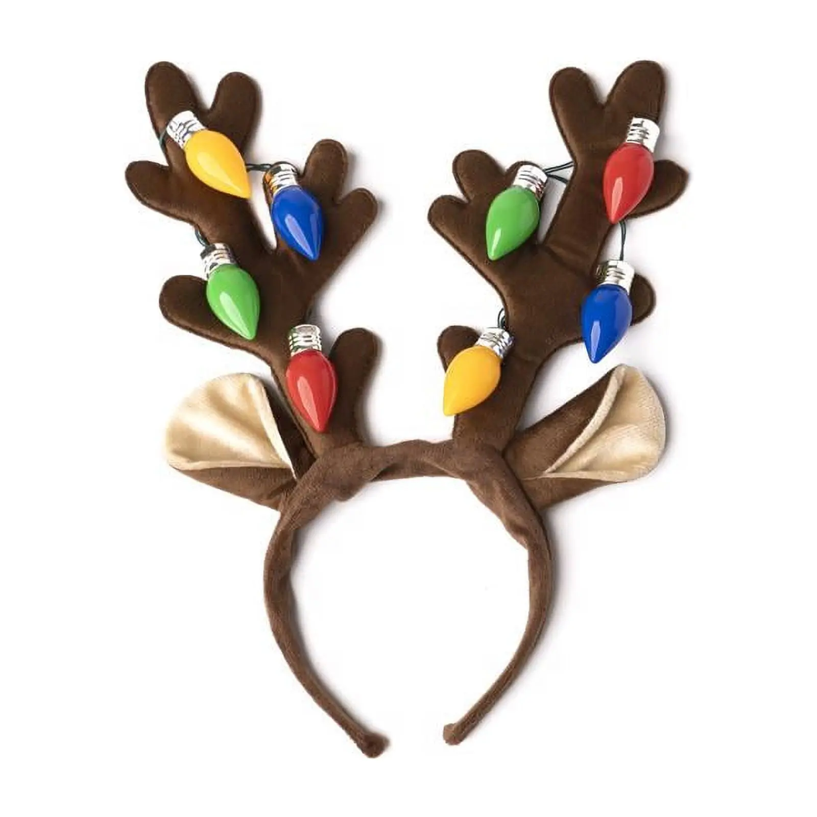 212 MAIN Men's Light-Up Plastic Antler Elastic Headbands - 24-Pack Accessory with 3 Flash Modes, Holiday Party & Birthday Costume Use