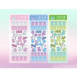 Gummy Bear Sticker - Decorative Gummy Bears for Home Decor and Ornaments in Assorted Colors