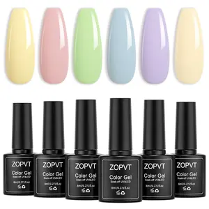 6 Color Macaron Gel Nail Polish Set, Gel Manicure, Nail Art, 8ML, Requires LED/UV Light Curing, Removable, Smooth Texture, Easy Application, Sweet Nail Designs