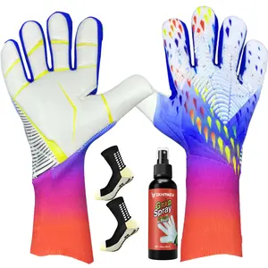 Soccer Goalkeeper Gloves with Grip Spray,Breathable Soccer Goalie Gloves, 4mm Latex, for Kids, Youth and Adult