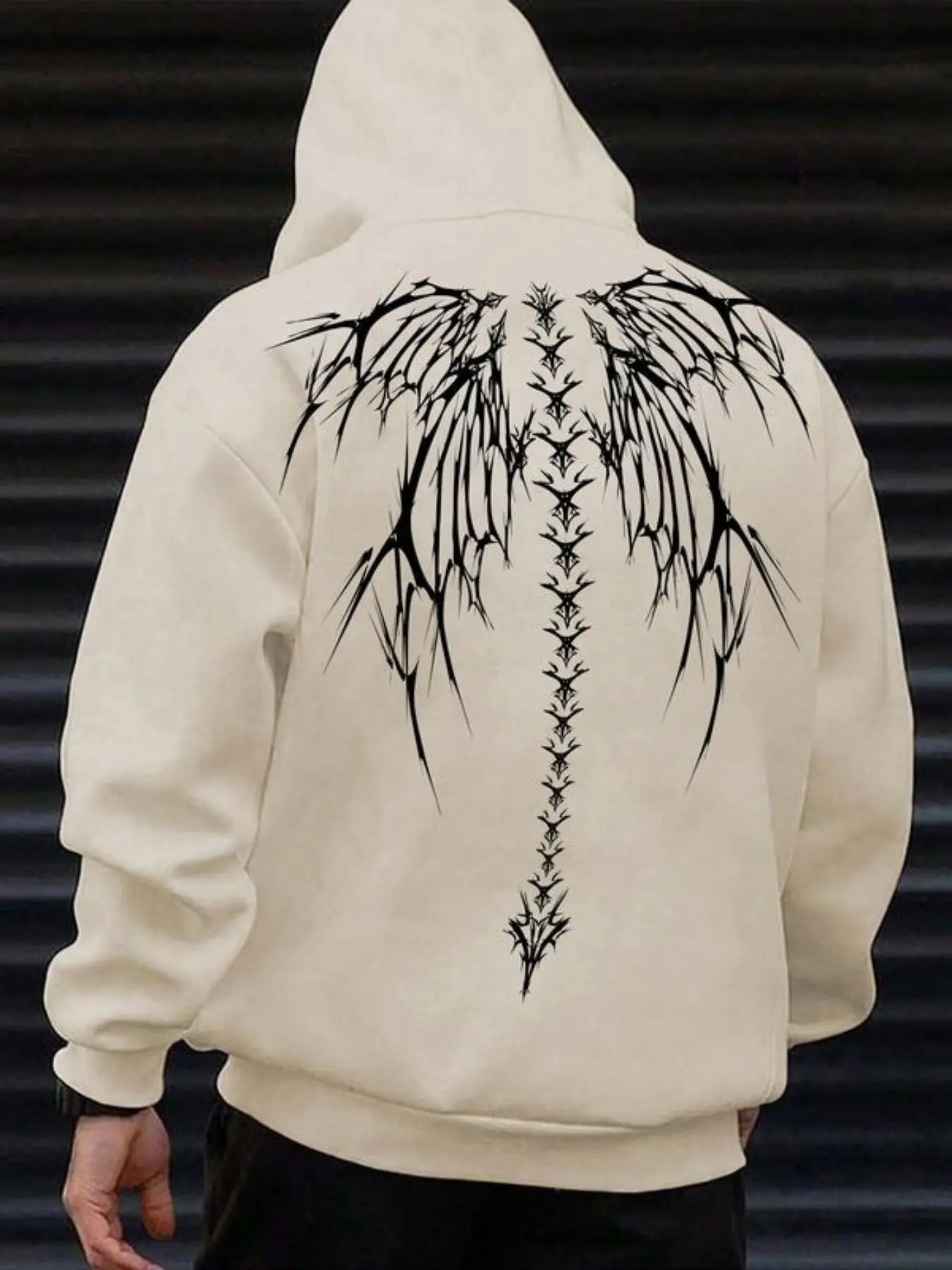 Music hoodie swag opium y2k 原宿新グランジ Cyber Sigilism Fallen Angel Wings Hoodie | Opium Core Aesthetic