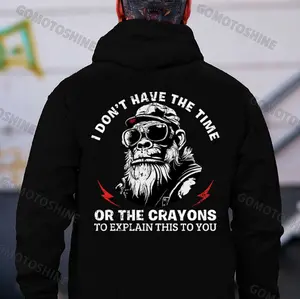 I DON'T HAVE THE TIME OR THE CRAYONS Print Men's Hoodie, Soft Cotton Fabric, Unisex Fit, Streetwear Essential