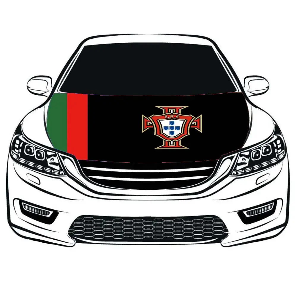 Portugal national football team Car Hood Cover Flag ,Engine Flag of Seleção Portuguesa de Futebol,4X5ft/6X7FT, 100% Polyester Elastic Fabrics Can be Washed Suitable for large SUV and Pickup Trucks
