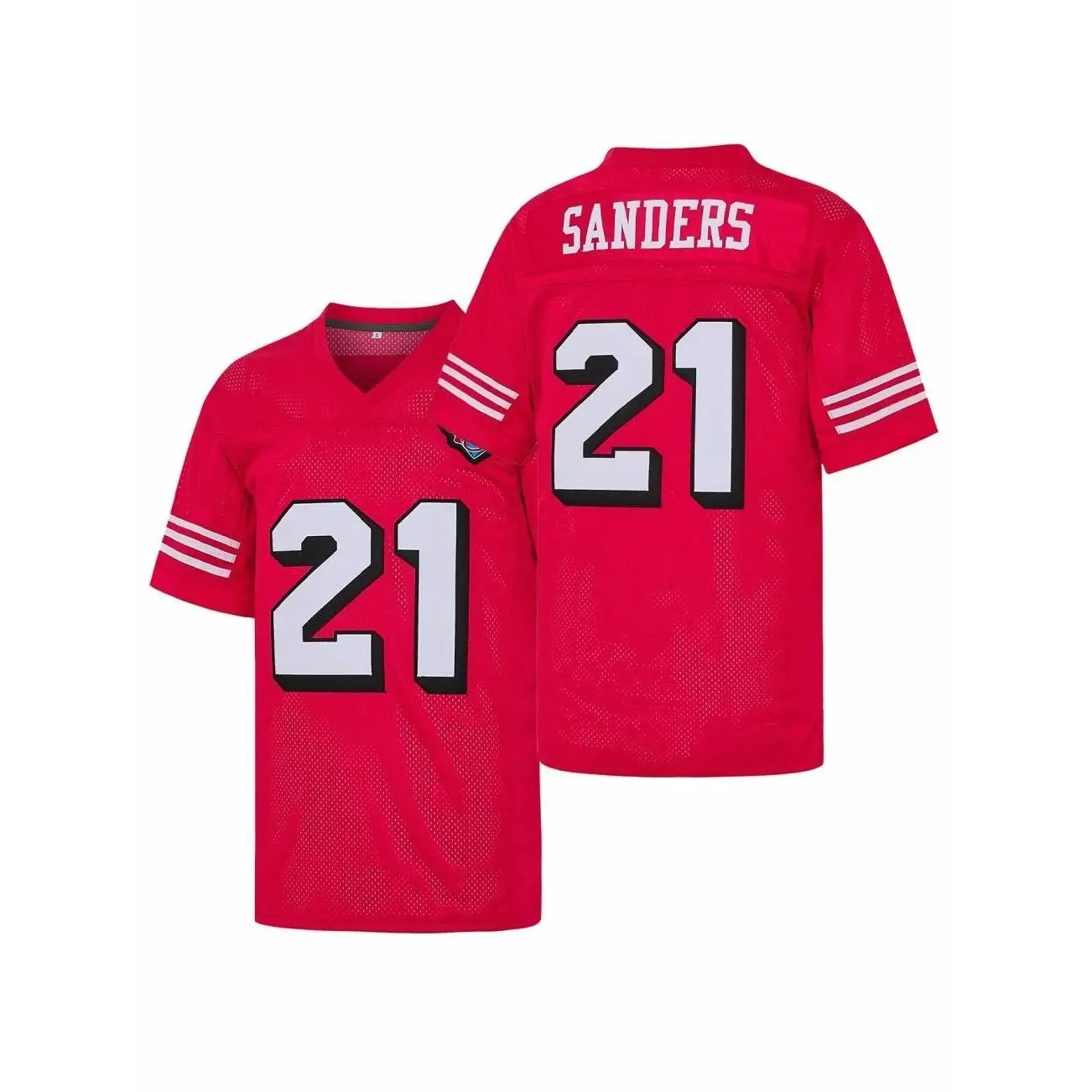Men's #21 Red Sanders 75th Anniversary Patch Football Jersey - Breathable Mesh V-Neck, Embroidered Letters, Football Shirt, Sportswear Clothing, Sports Style Jersey for Game Training, Fan Gift 90U