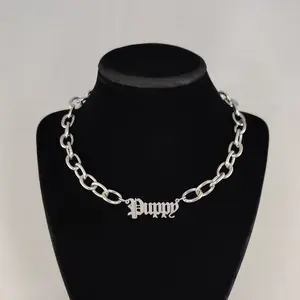 Pet Name chain choker- stainless steel, chunky, bold, durable - Altcultures