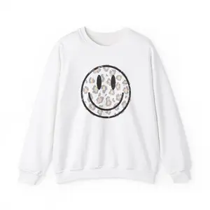 Leopard Smiley Face Unisex Crewneck Sweatshirt