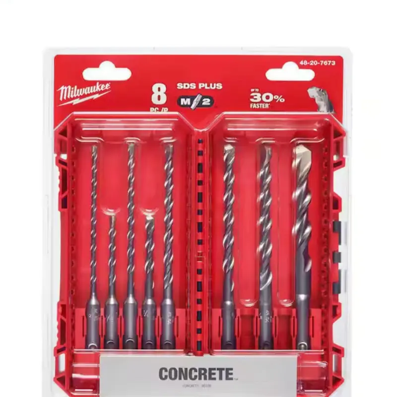Milwaukee 2-Cutter SDS-Plus Carbide Hammer Drill Bit Set (8-Piece)