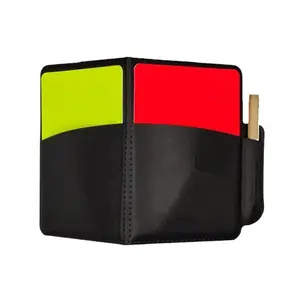 Football Referee Wallet, 1 Set PU Leather Football Card Holder with Red & Yellow Card & Pen, Football Card Storage Bag for Competition Game, Card Organizer